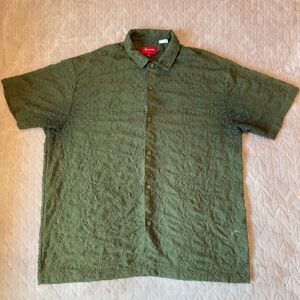 Supreme Chainstitch Chiffon Shirt Olive Men's XL (SS22)